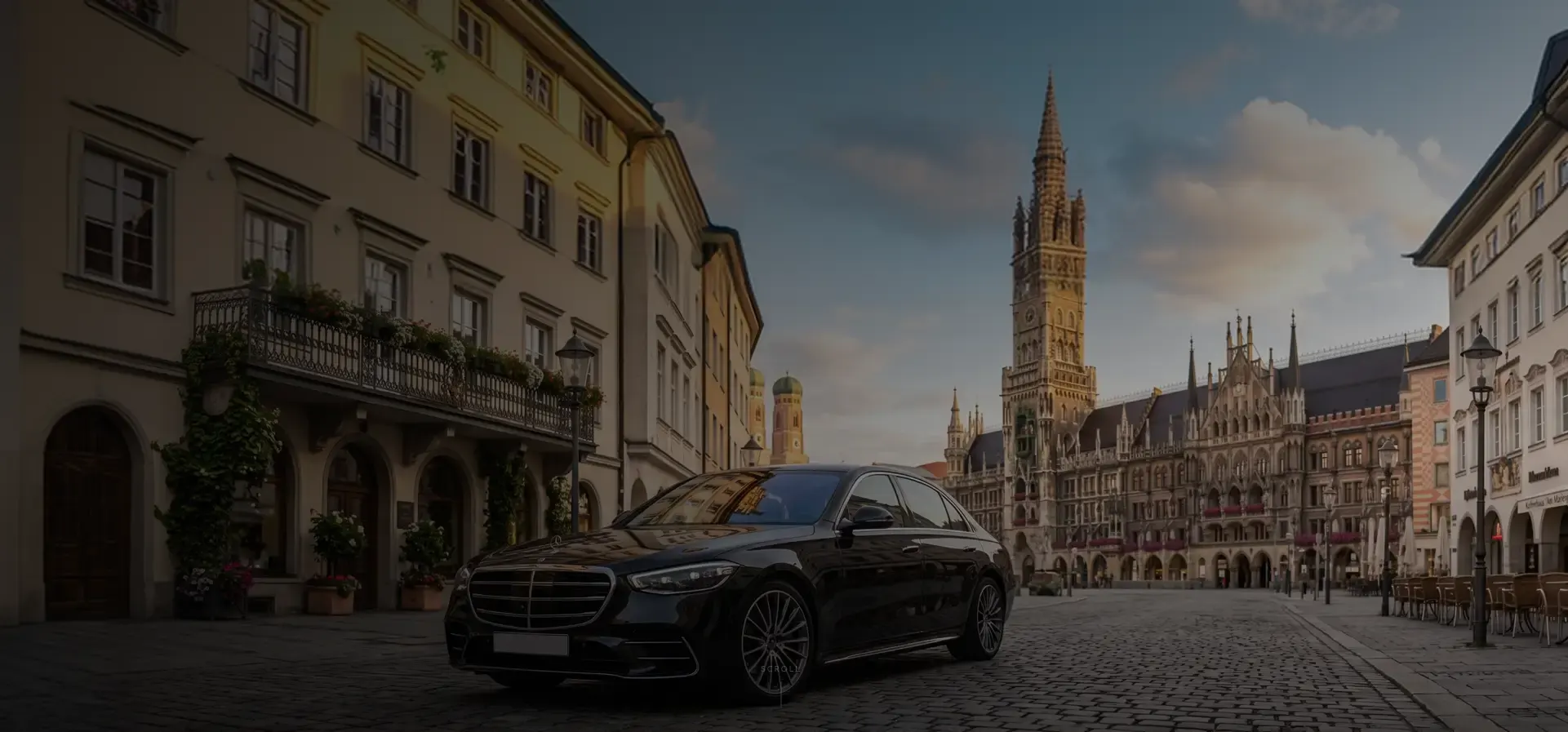 Luxury black Mercedes sedan